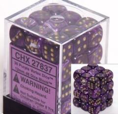 Vortex - 12mm d6 Dice Block - Purple / gold